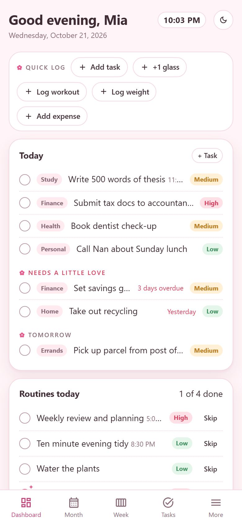LifeCouch on a phone